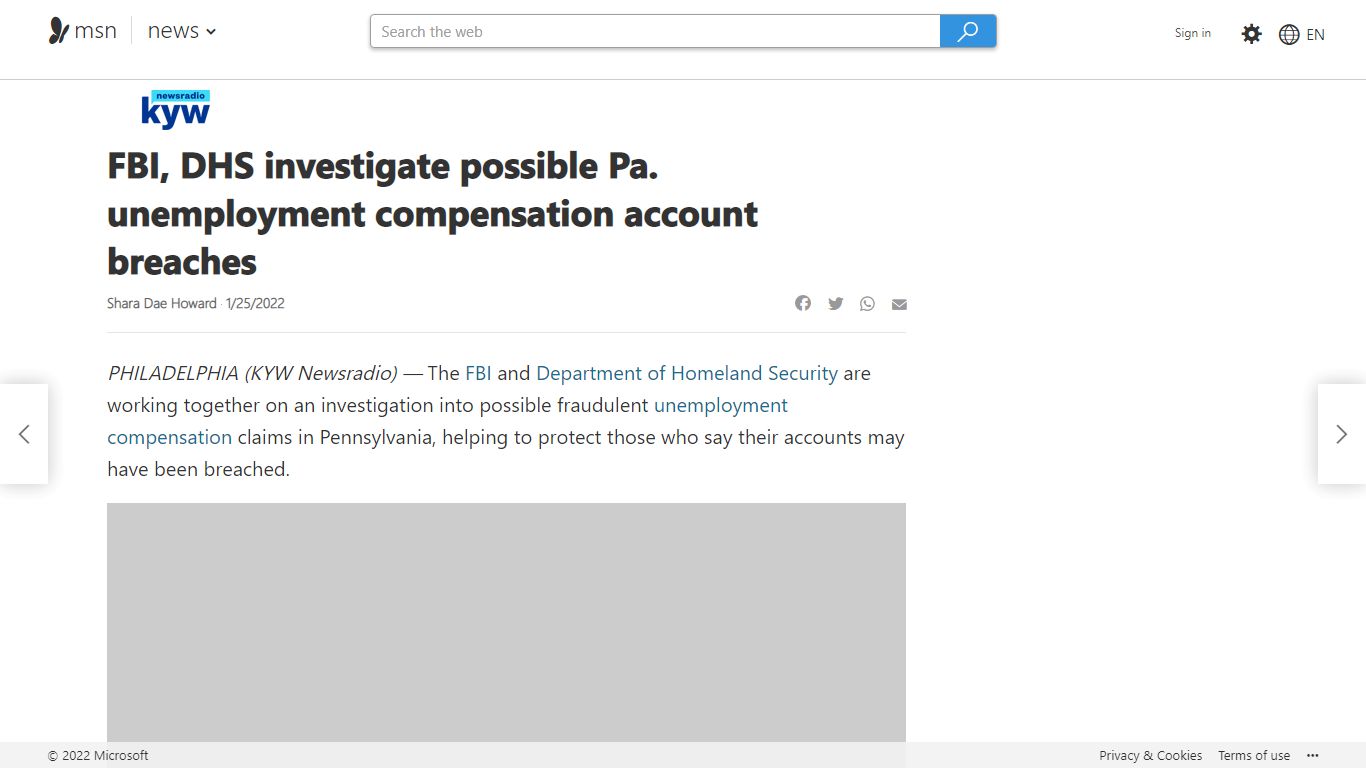 FBI, DHS investigate possible Pa. unemployment compensation ... - MSN